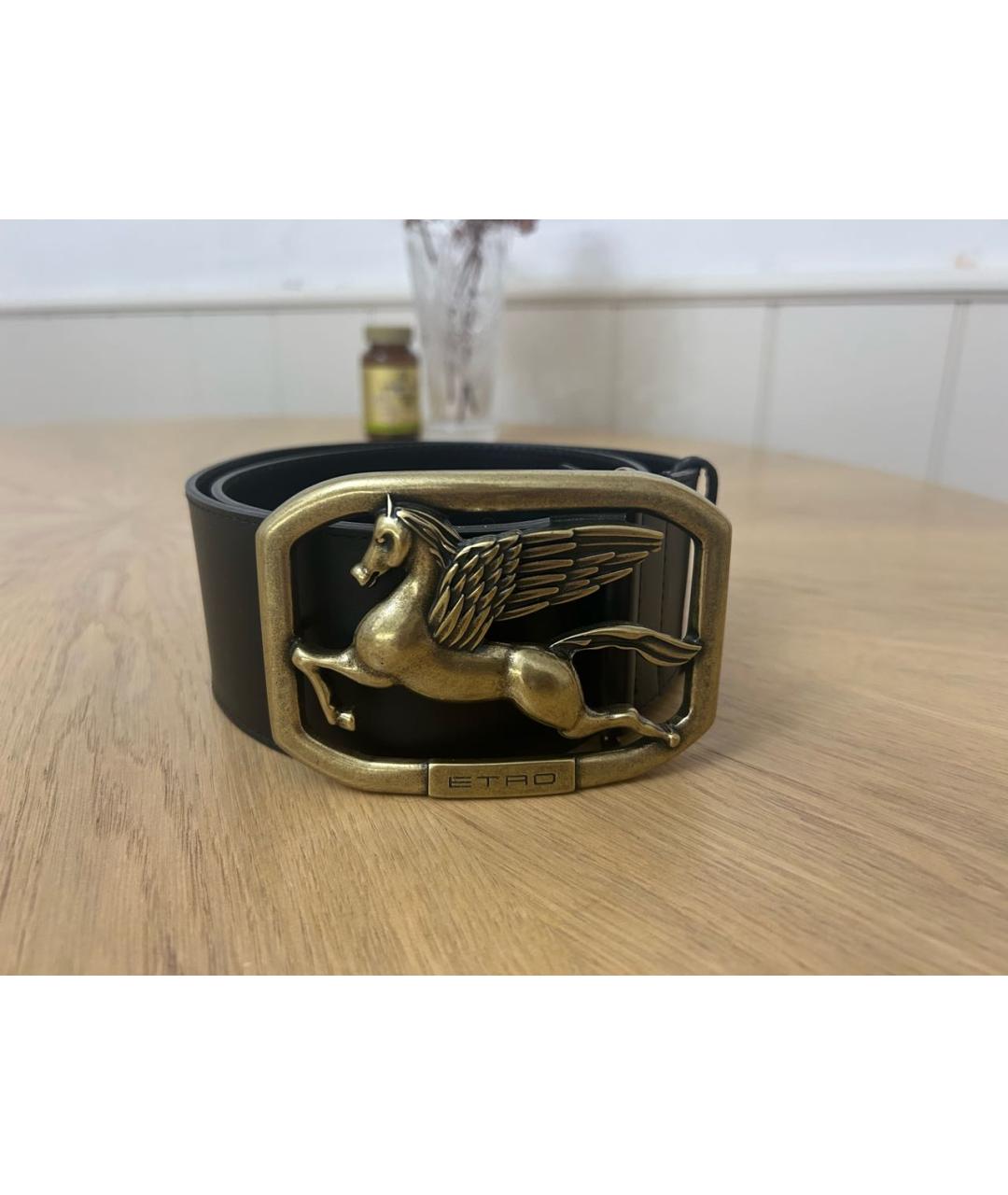 ETRO Черный кожаный ремень, фото 5