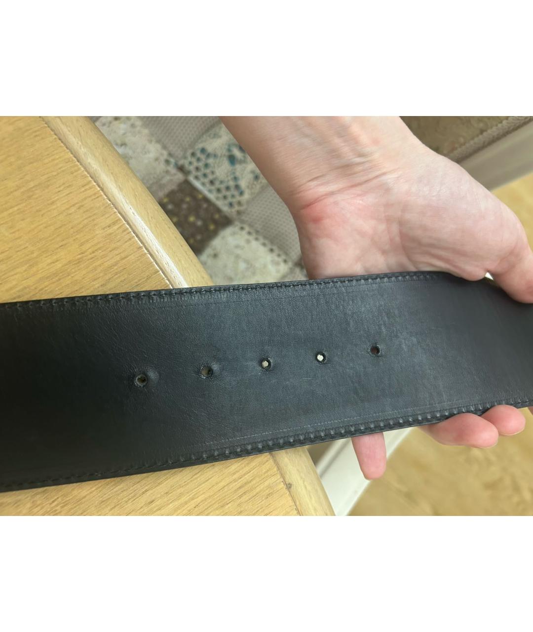 ETRO Черный кожаный ремень, фото 4