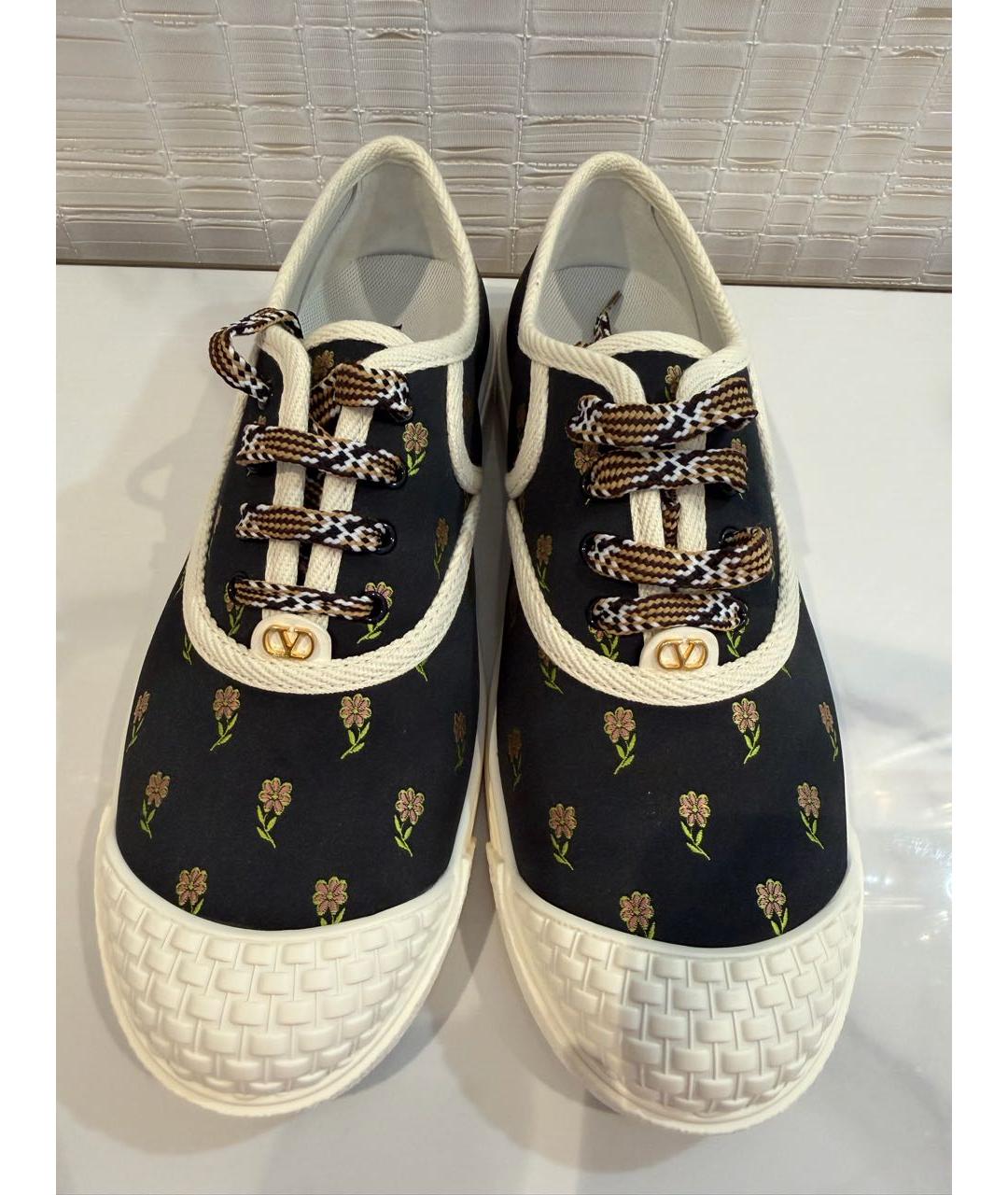 VALENTINO Черные текстильные кроссовки, фото 2