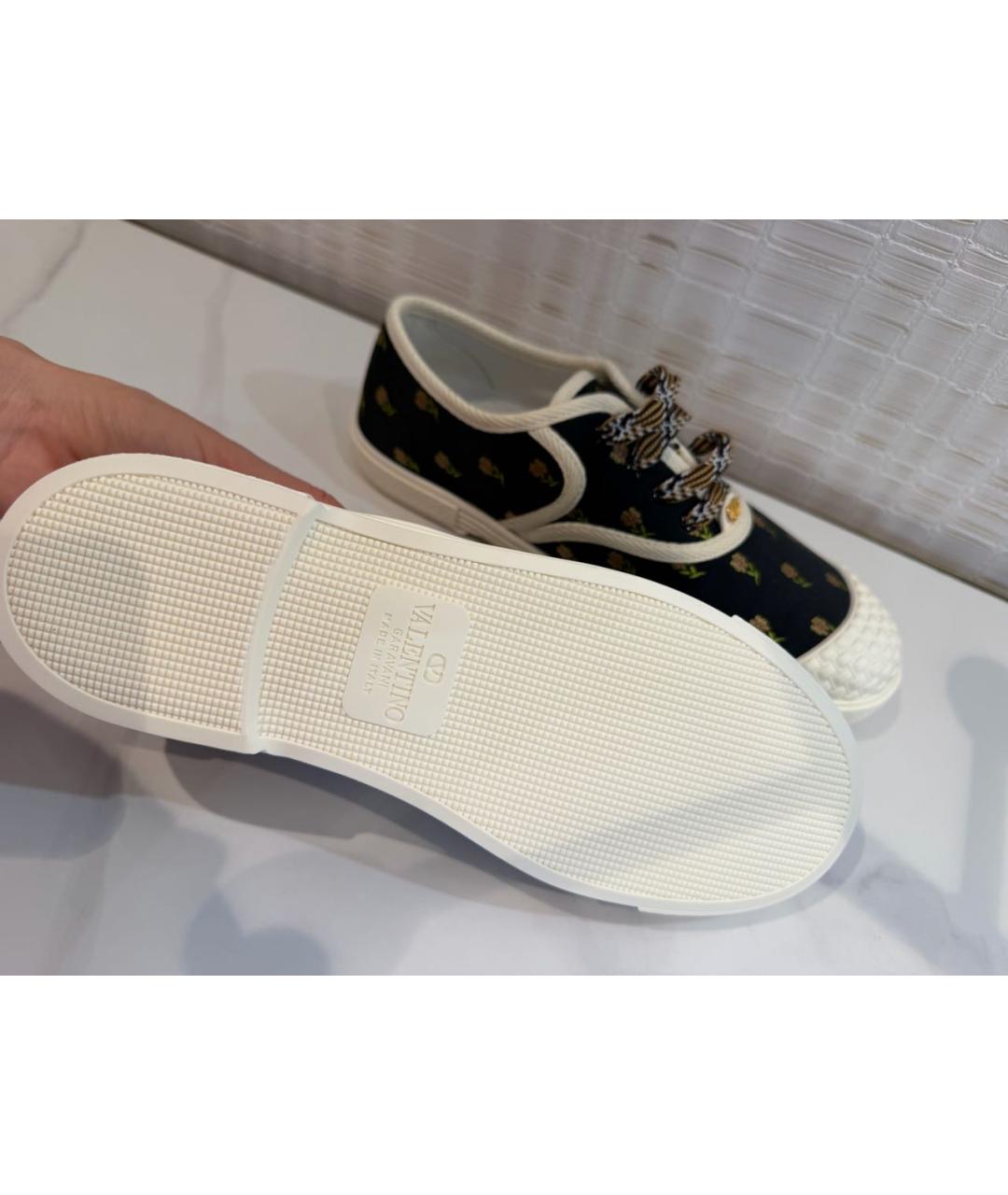 VALENTINO Черные текстильные кроссовки, фото 6