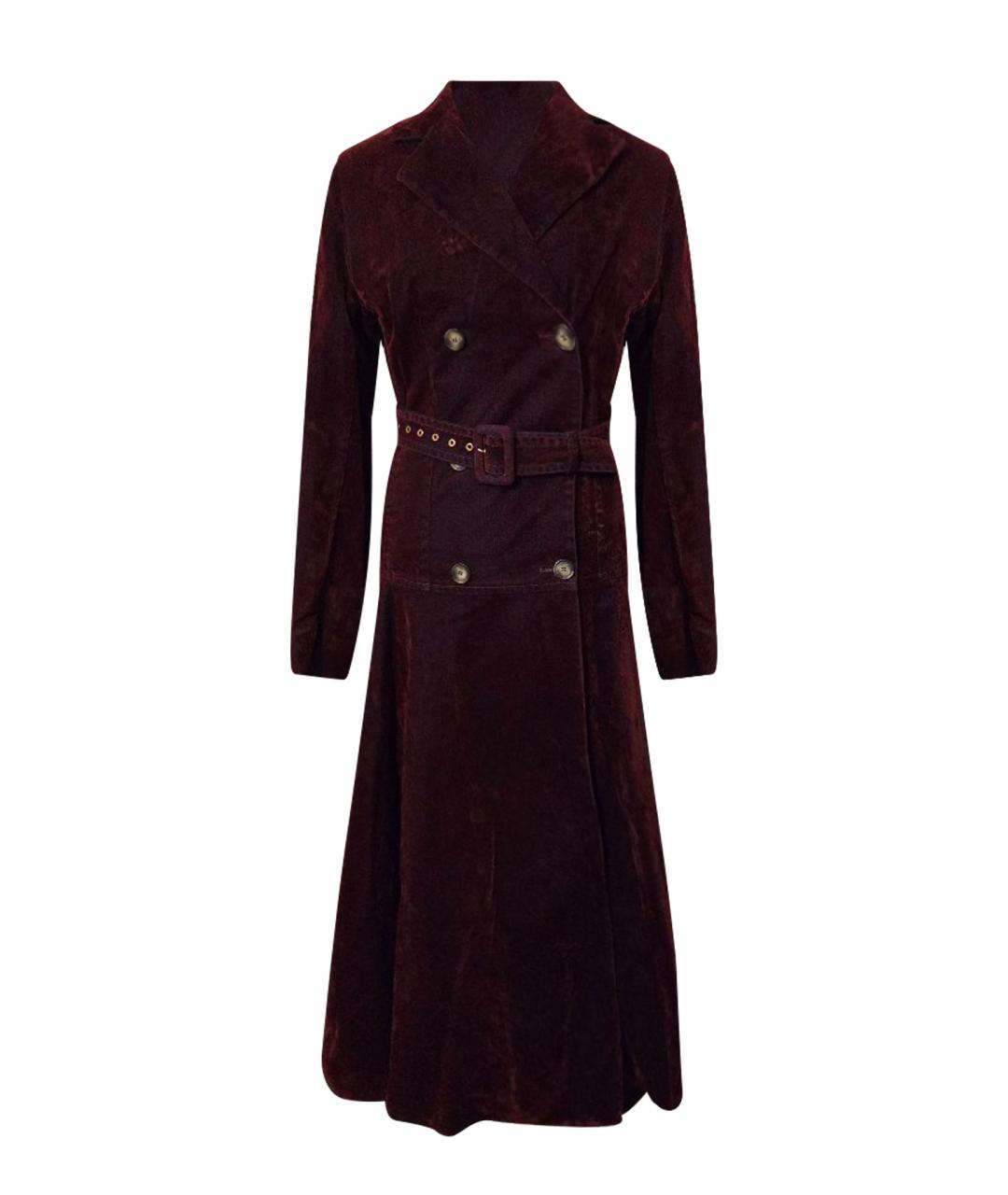 SPORTMAX Бордовый хлопковый тренч/плащ, фото 1