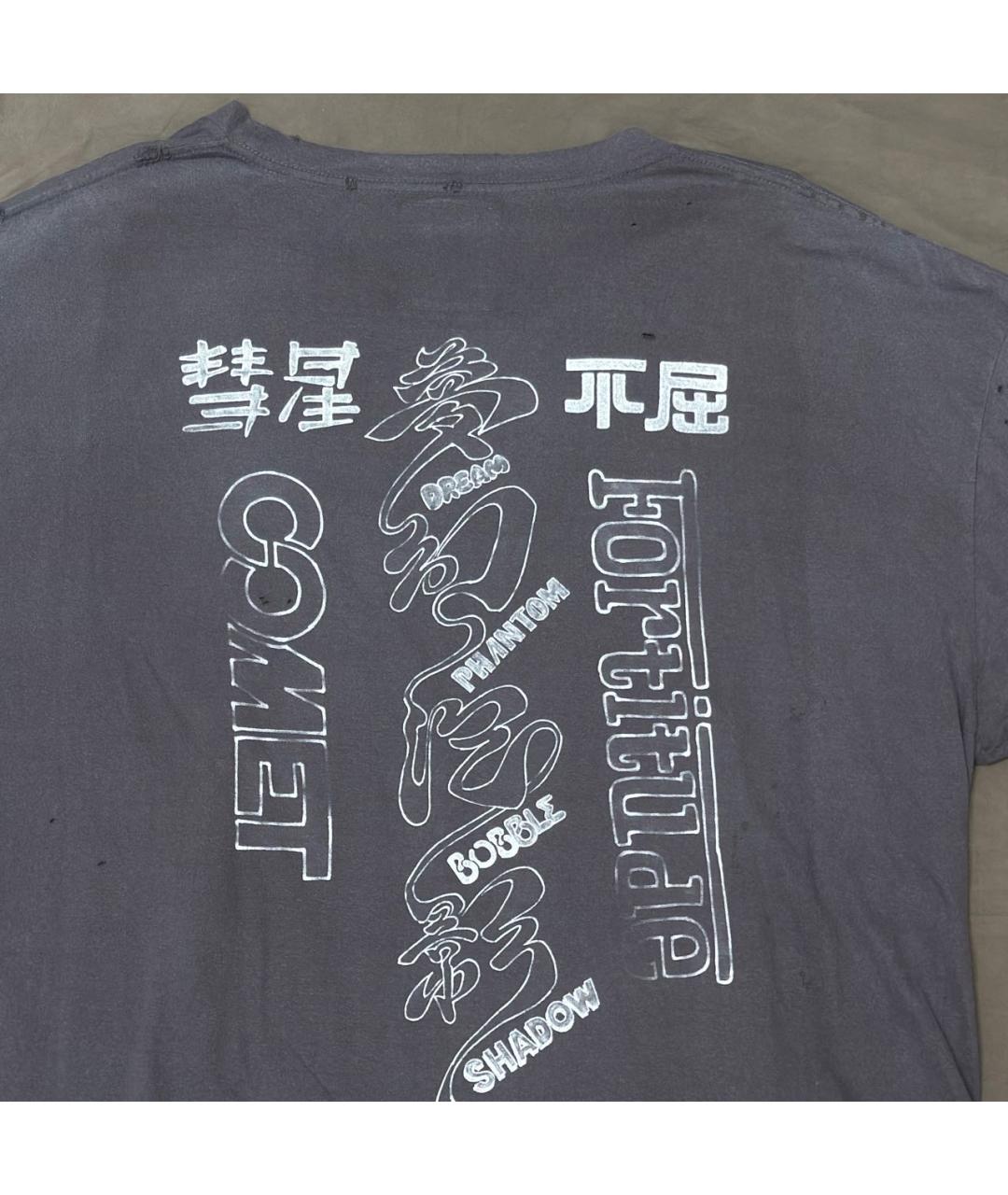 MAISON MIHARA YASUHIRO Серая хлопковая футболка, фото 4