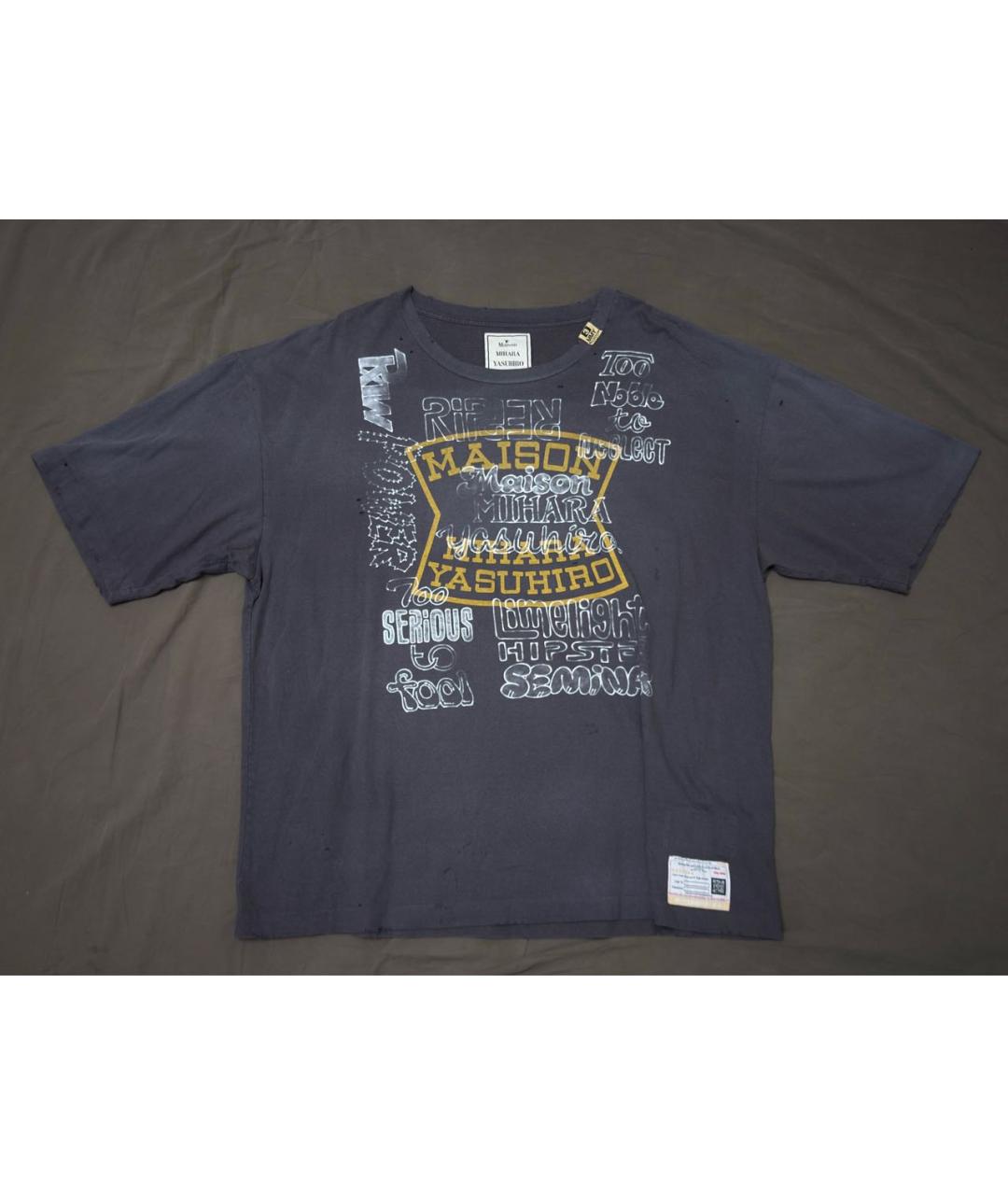 MAISON MIHARA YASUHIRO Серая хлопковая футболка, фото 5