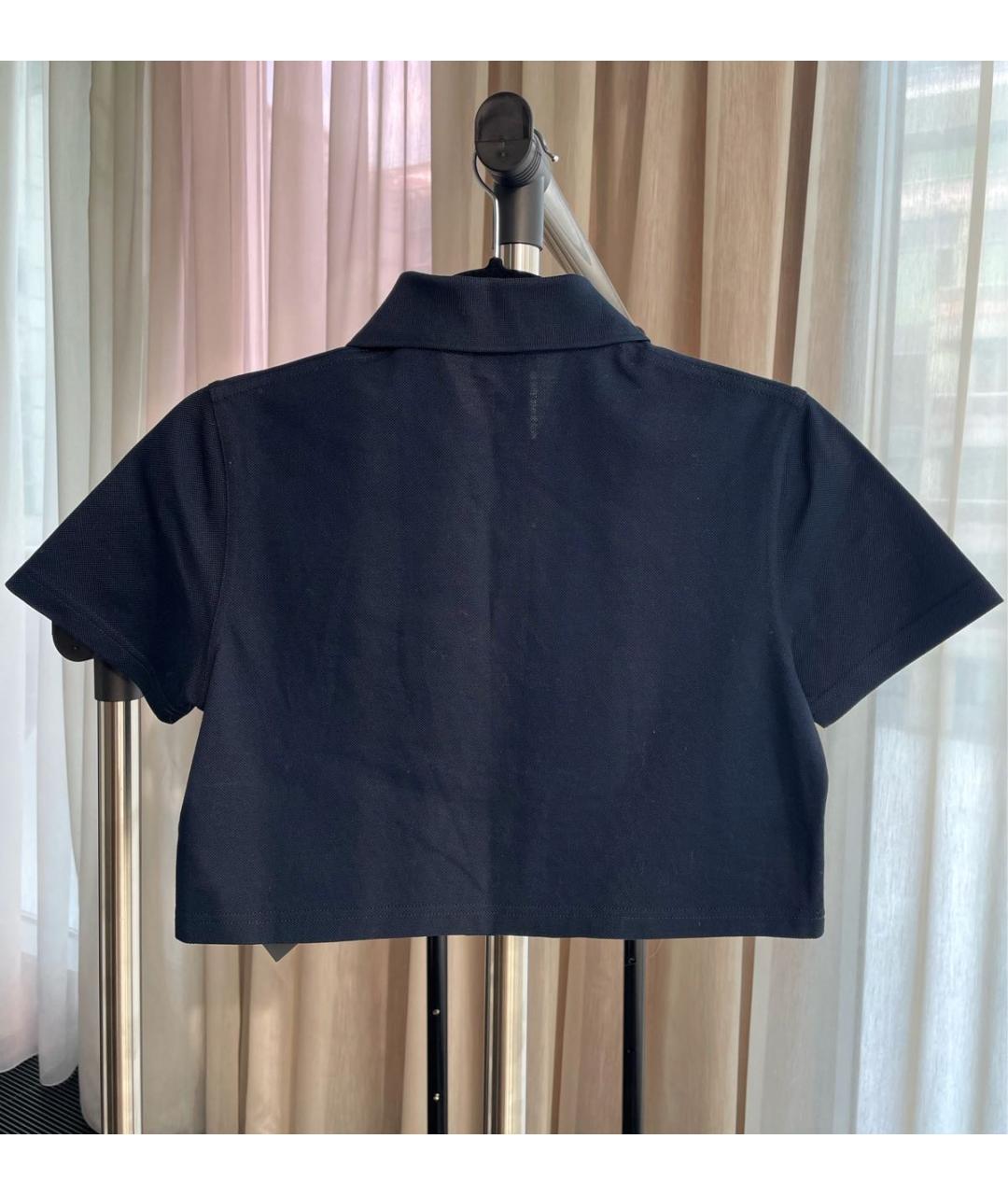 SAINT LAURENT Темно-синяя хлопковая футболка, фото 2