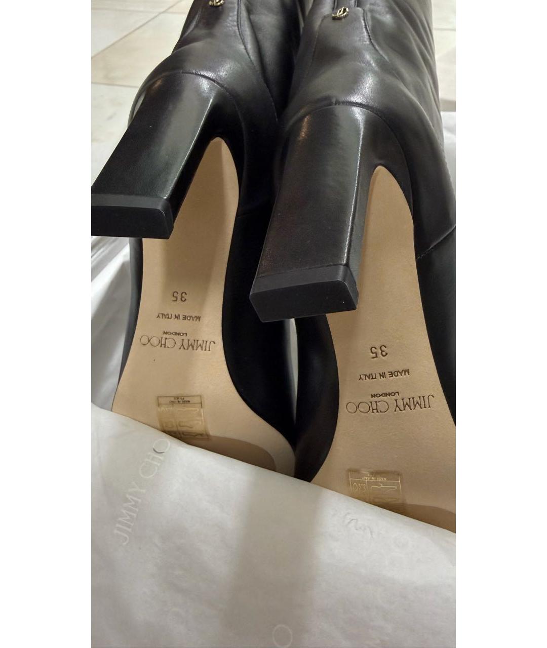 JIMMY CHOO Черные кожаные сапоги, фото 5