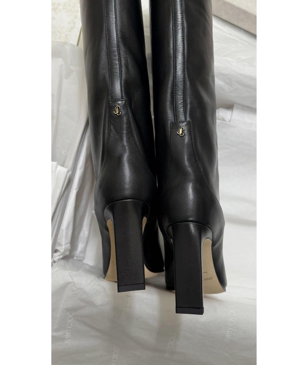 JIMMY CHOO Черные кожаные сапоги, фото 4