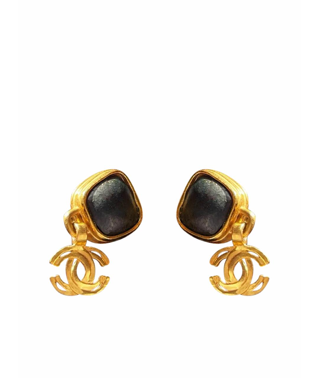 CHANEL Золотые металлические серьги, фото 1