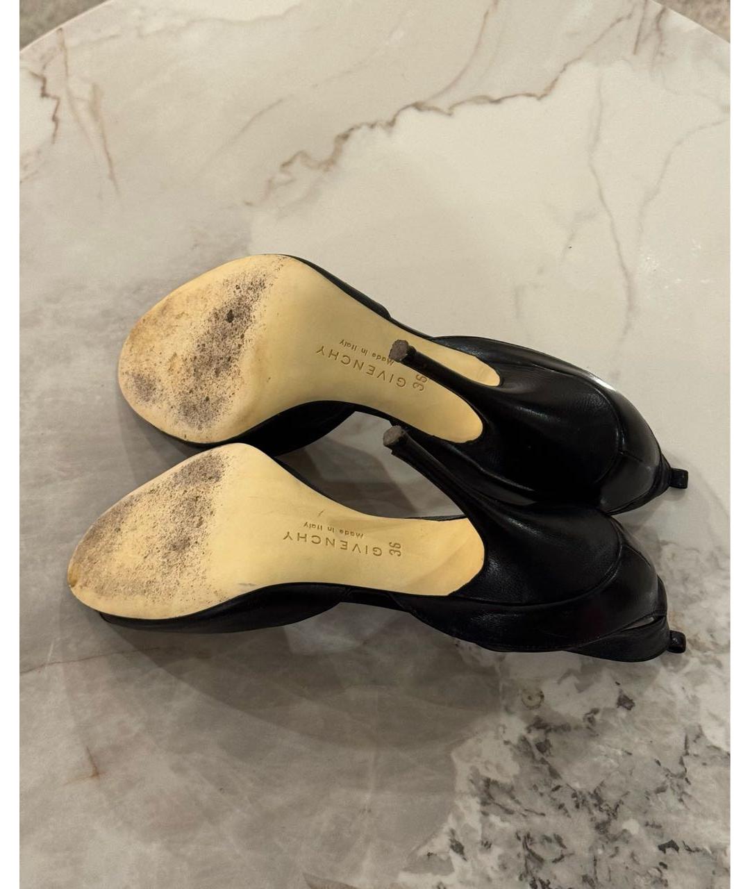 GIVENCHY Черные кожаные босоножки, фото 3