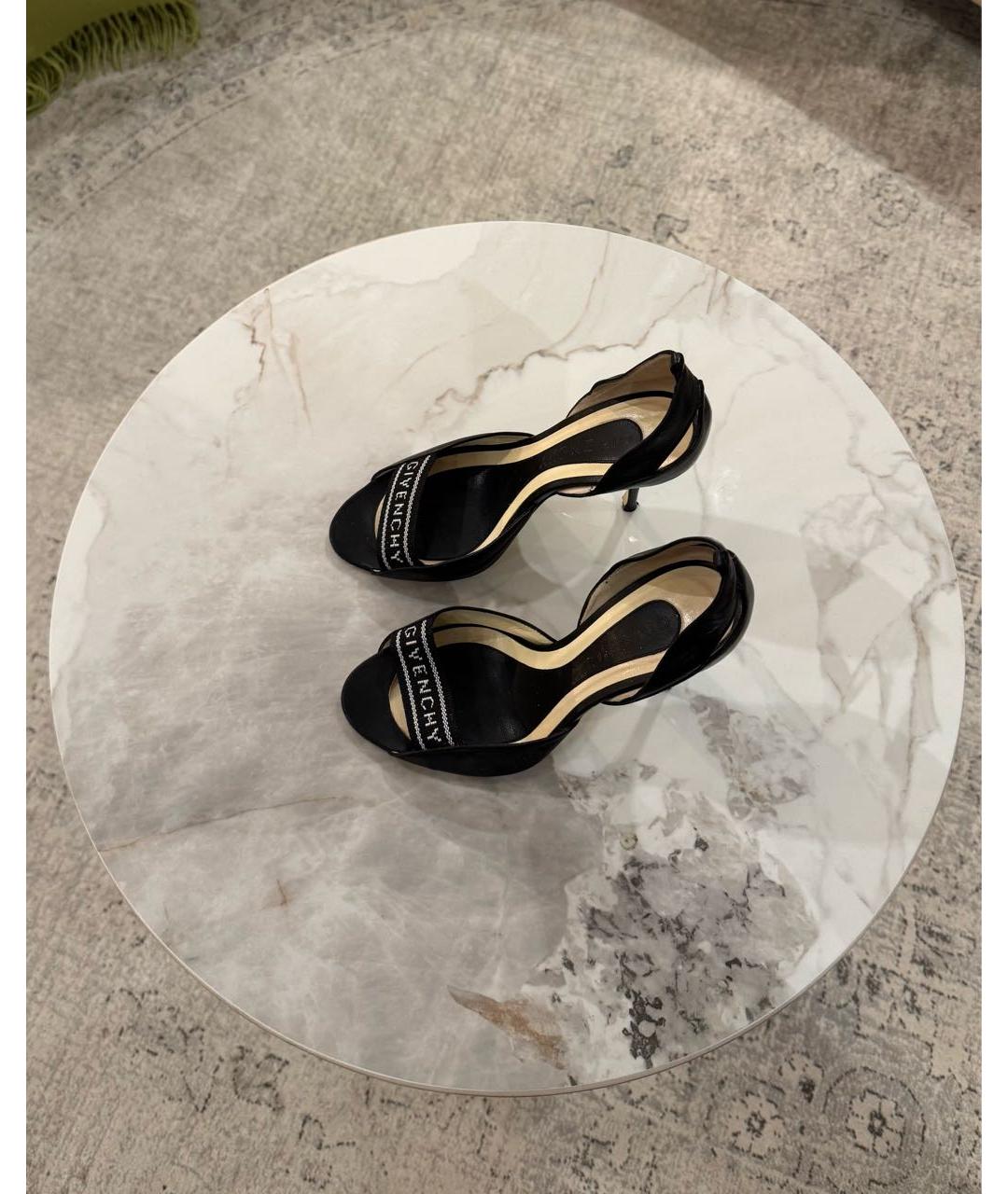 GIVENCHY Черные кожаные босоножки, фото 2