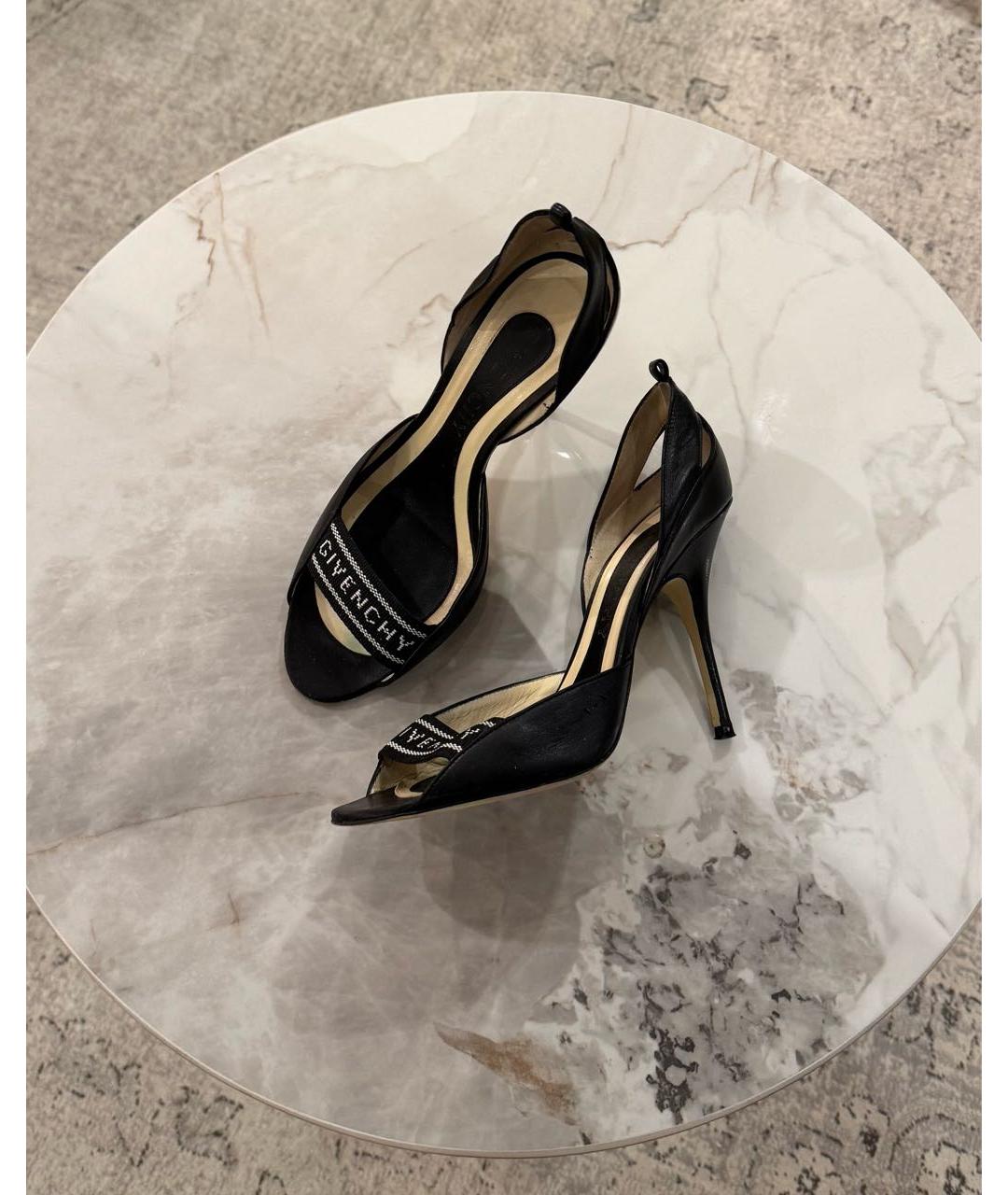 GIVENCHY Черные кожаные босоножки, фото 6