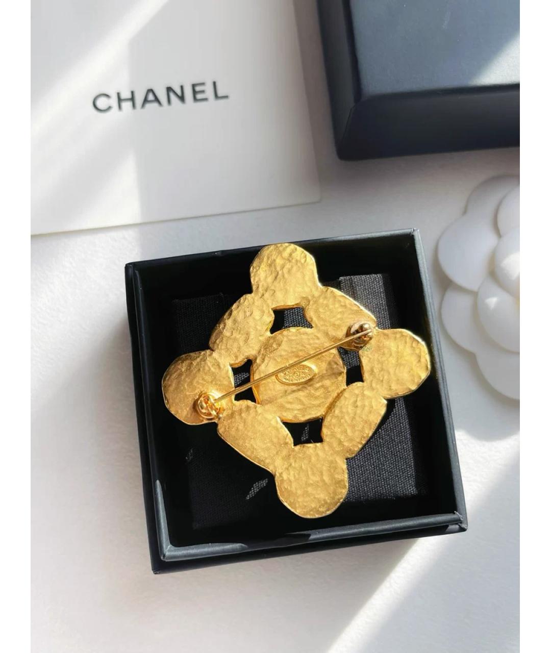 CHANEL Золотая металлическая булавка / брошь, фото 2