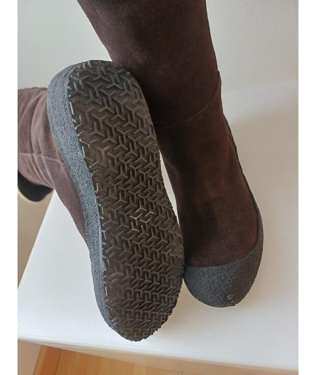 BALLY Коричневые замшевые ботфорты, фото 9