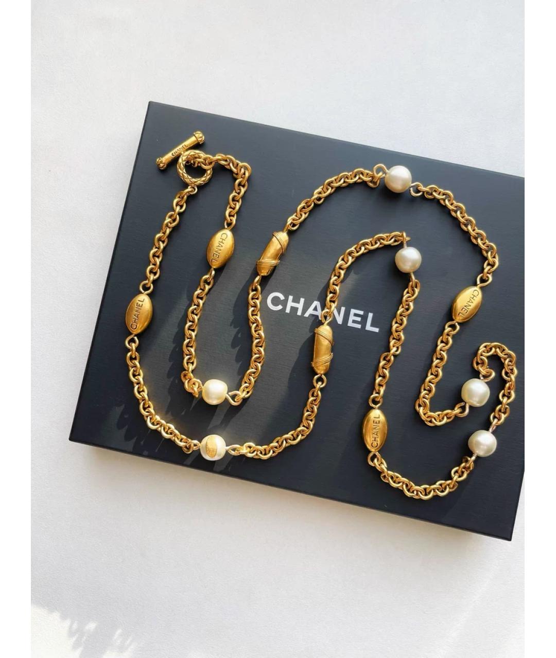 CHANEL Золотое жемчужное колье, фото 5