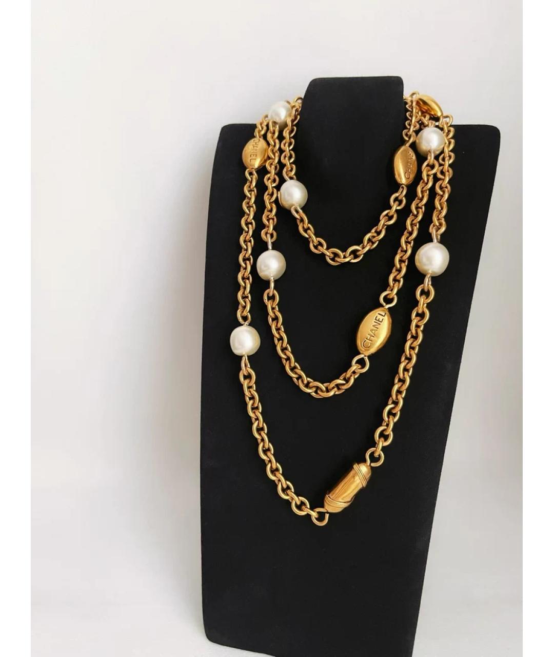 CHANEL Золотое жемчужное колье, фото 6