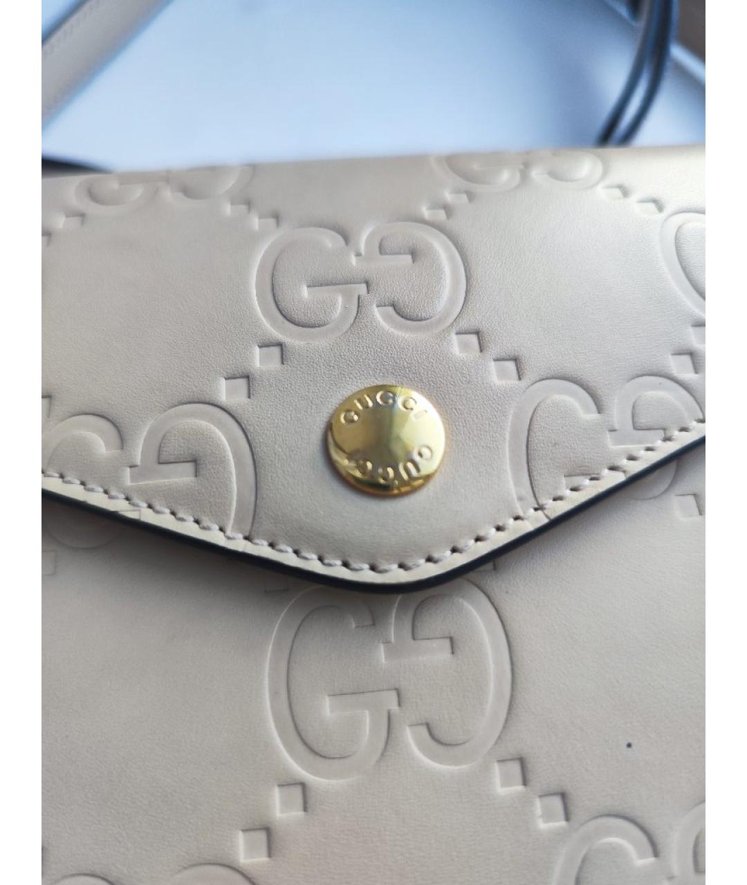 GUCCI Бежевая кожаная сумка через плечо, фото 8