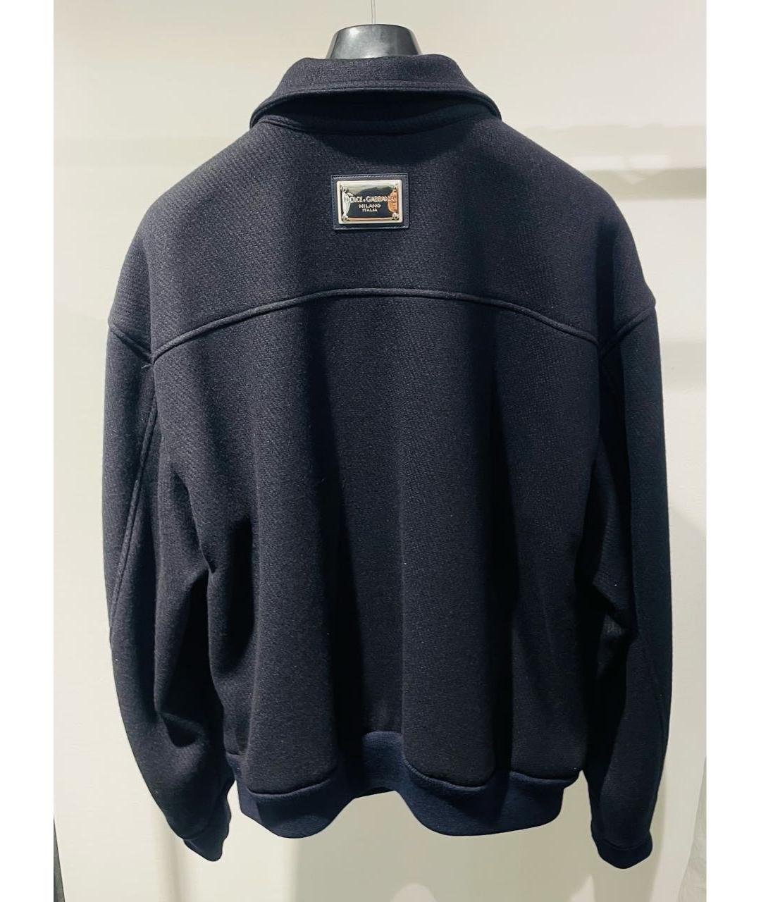 DOLCE&GABBANA Темно-синяя шерстяная куртка, фото 2