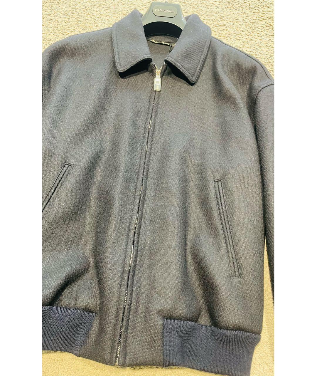 DOLCE&GABBANA Темно-синяя шерстяная куртка, фото 4