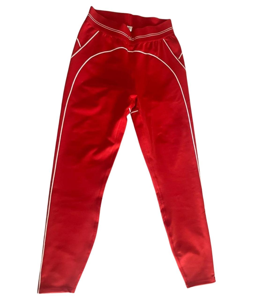 ALO YOGA Красные полиэстеровые спортивные брюки и шорты, фото 1