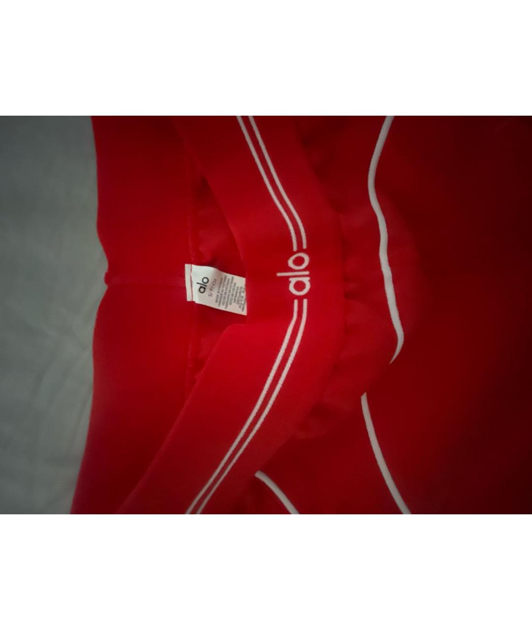 ALO YOGA Красные полиэстеровые спортивные брюки и шорты, фото 2