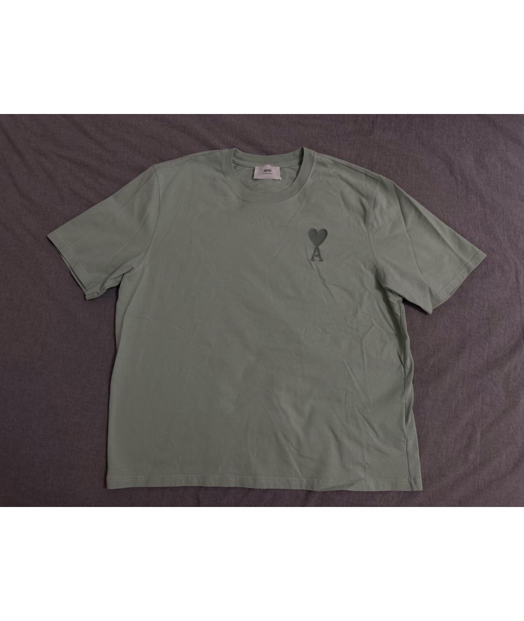 Ami Paris Салатовая хлопковая футболка, фото 5