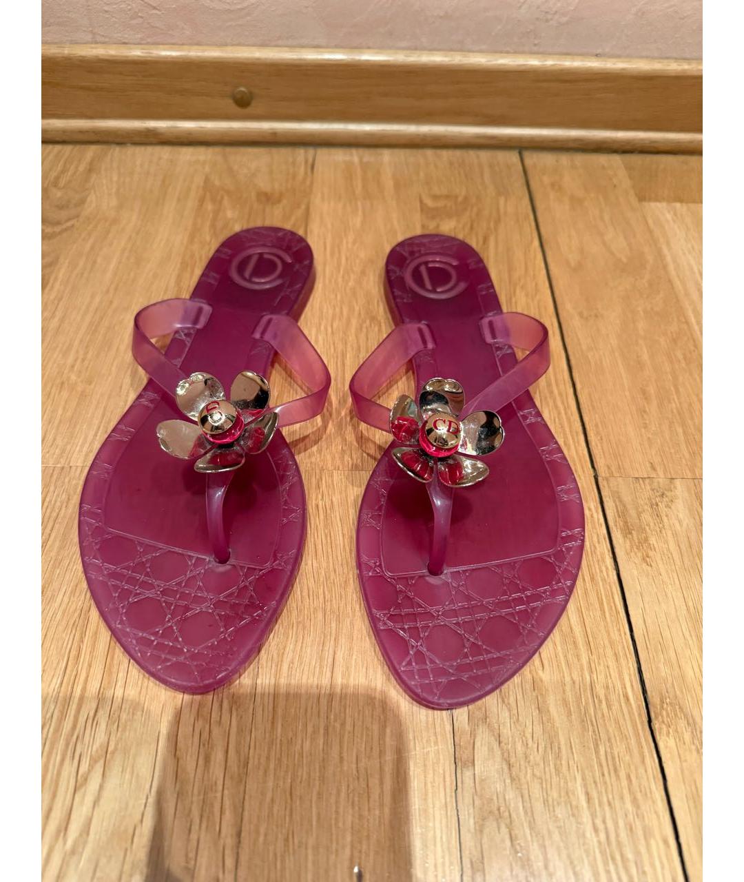 CHRISTIAN DIOR Розовые резиновые шлепанцы, фото 2
