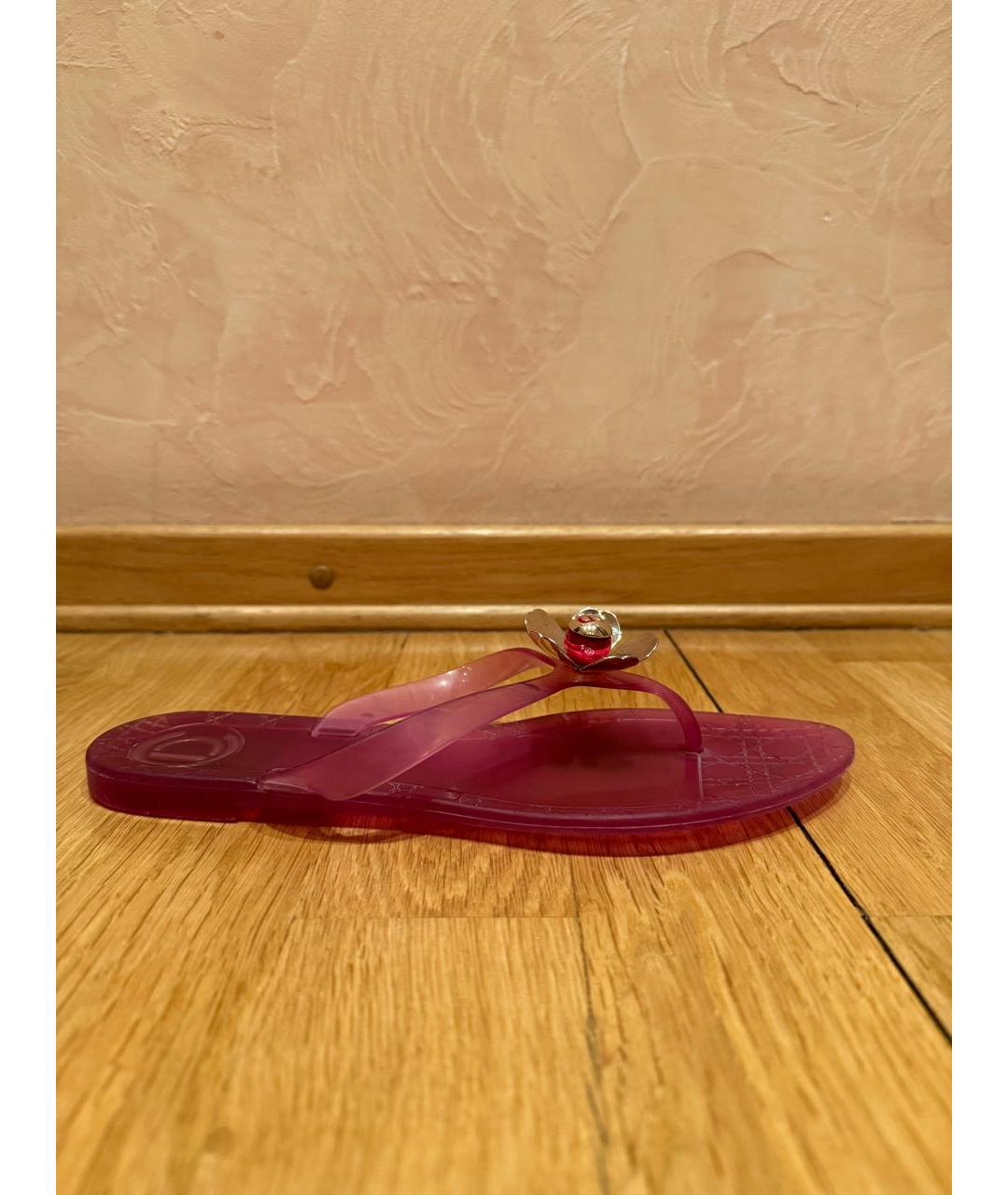 CHRISTIAN DIOR Розовые резиновые шлепанцы, фото 6