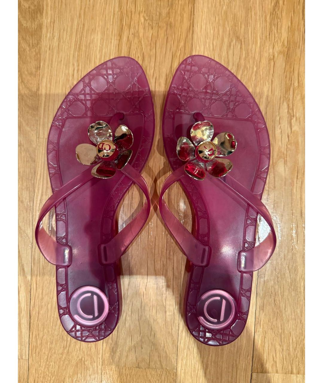 CHRISTIAN DIOR Розовые резиновые шлепанцы, фото 3