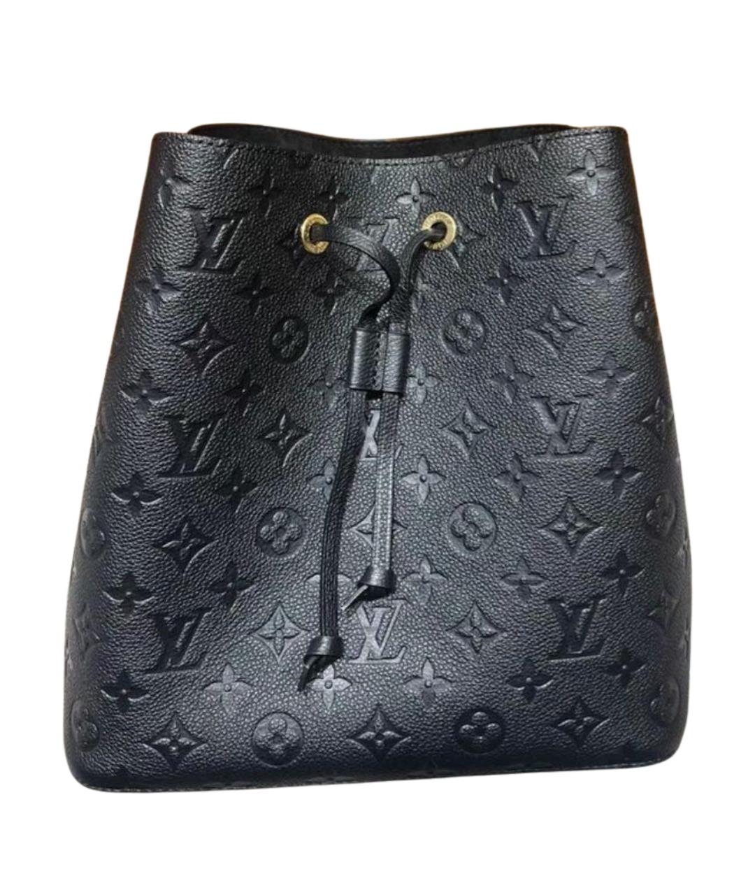 LOUIS VUITTON Черная кожаная сумка с короткими ручками, фото 1