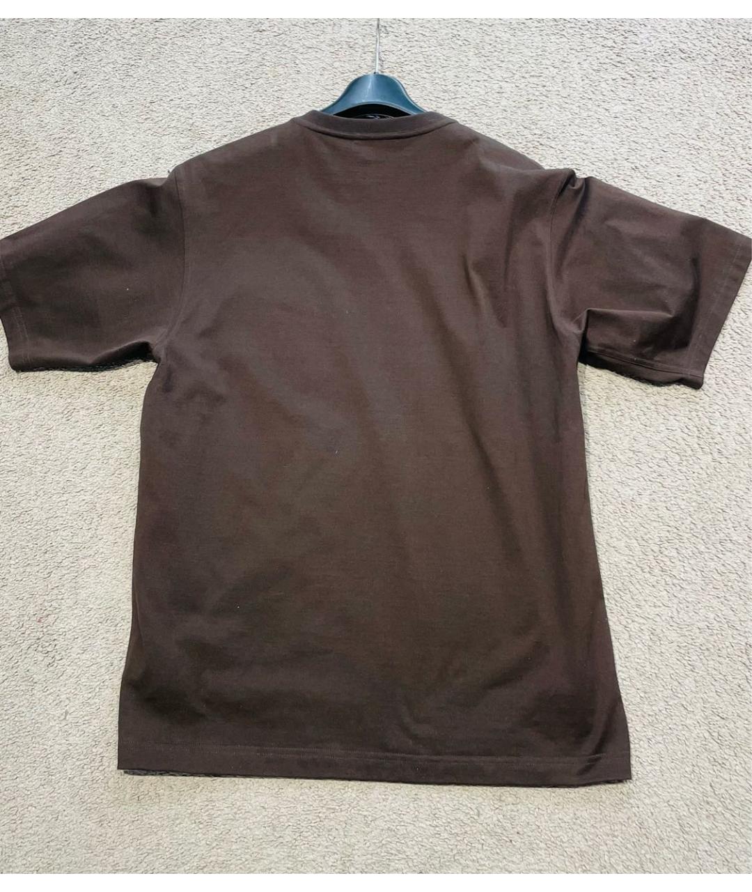 DOLCE&GABBANA Коричневая хлопковая футболка, фото 2