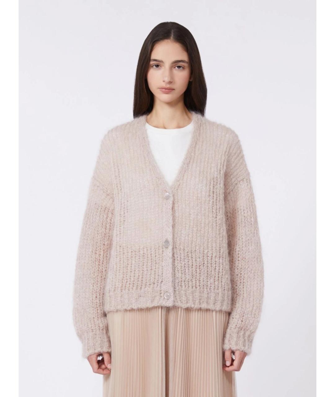 WEEKEND MAX MARA Розовый шерстяной кардиган, фото 3