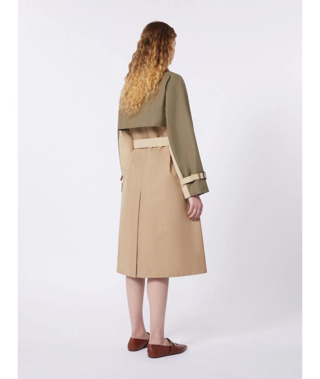 WEEKEND MAX MARA Бежевый хлопковый тренч/плащ, фото 4