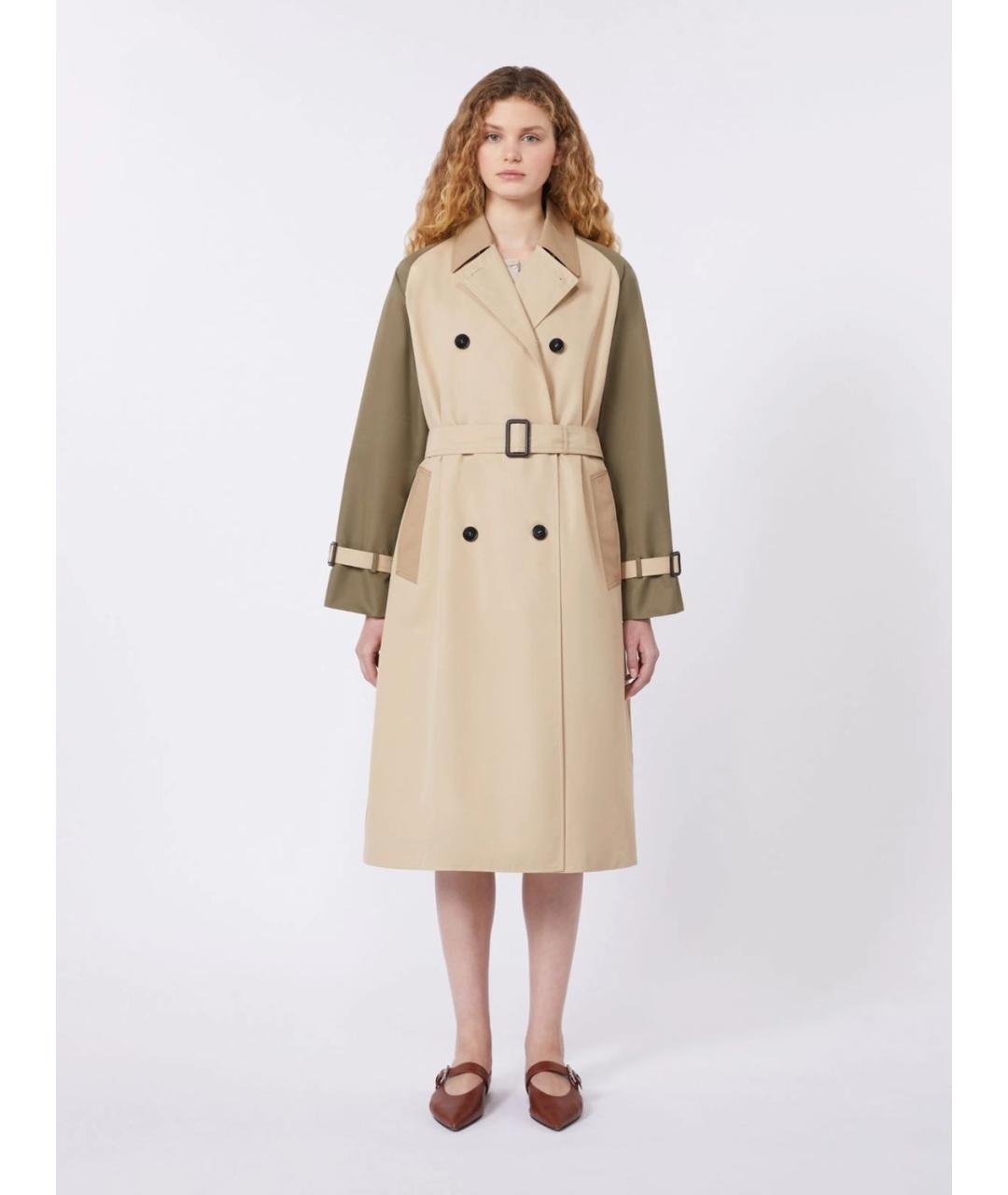 WEEKEND MAX MARA Бежевый хлопковый тренч/плащ, фото 3