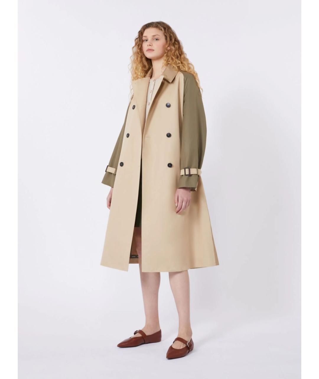 WEEKEND MAX MARA Бежевый хлопковый тренч/плащ, фото 2