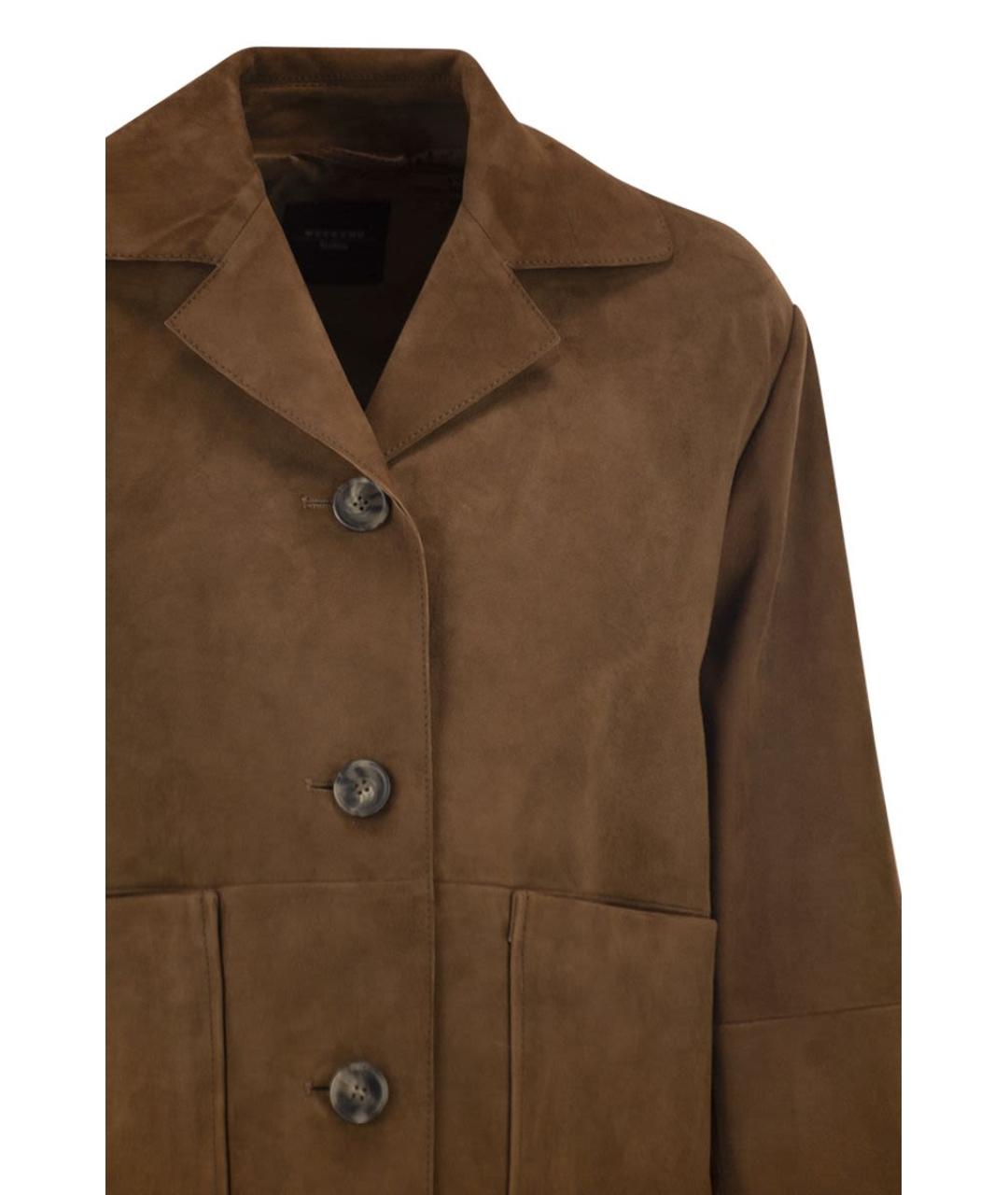 WEEKEND MAX MARA Коричневая замшевая куртка, фото 4