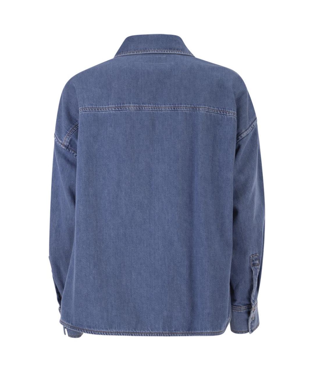 WEEKEND MAX MARA Синяя хлопковая рубашка, фото 2