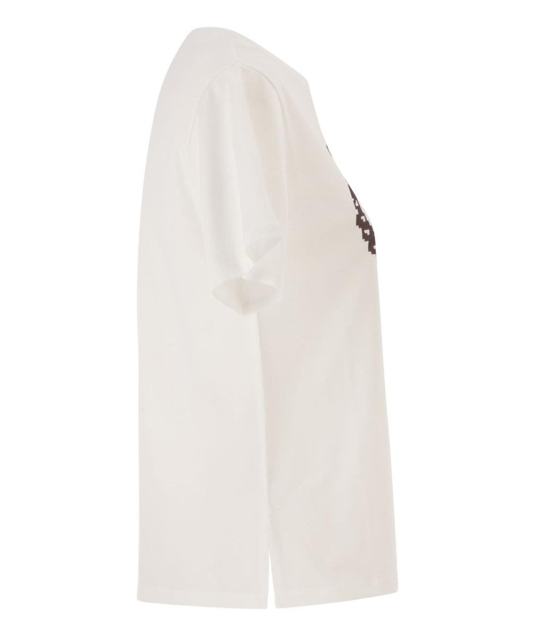 WEEKEND MAX MARA Белая хлопковая футболка, фото 3