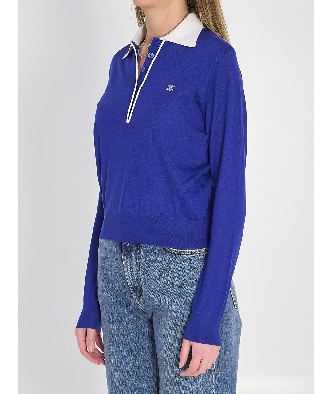 CELINE Синий кашемировый джемпер / свитер, фото 3