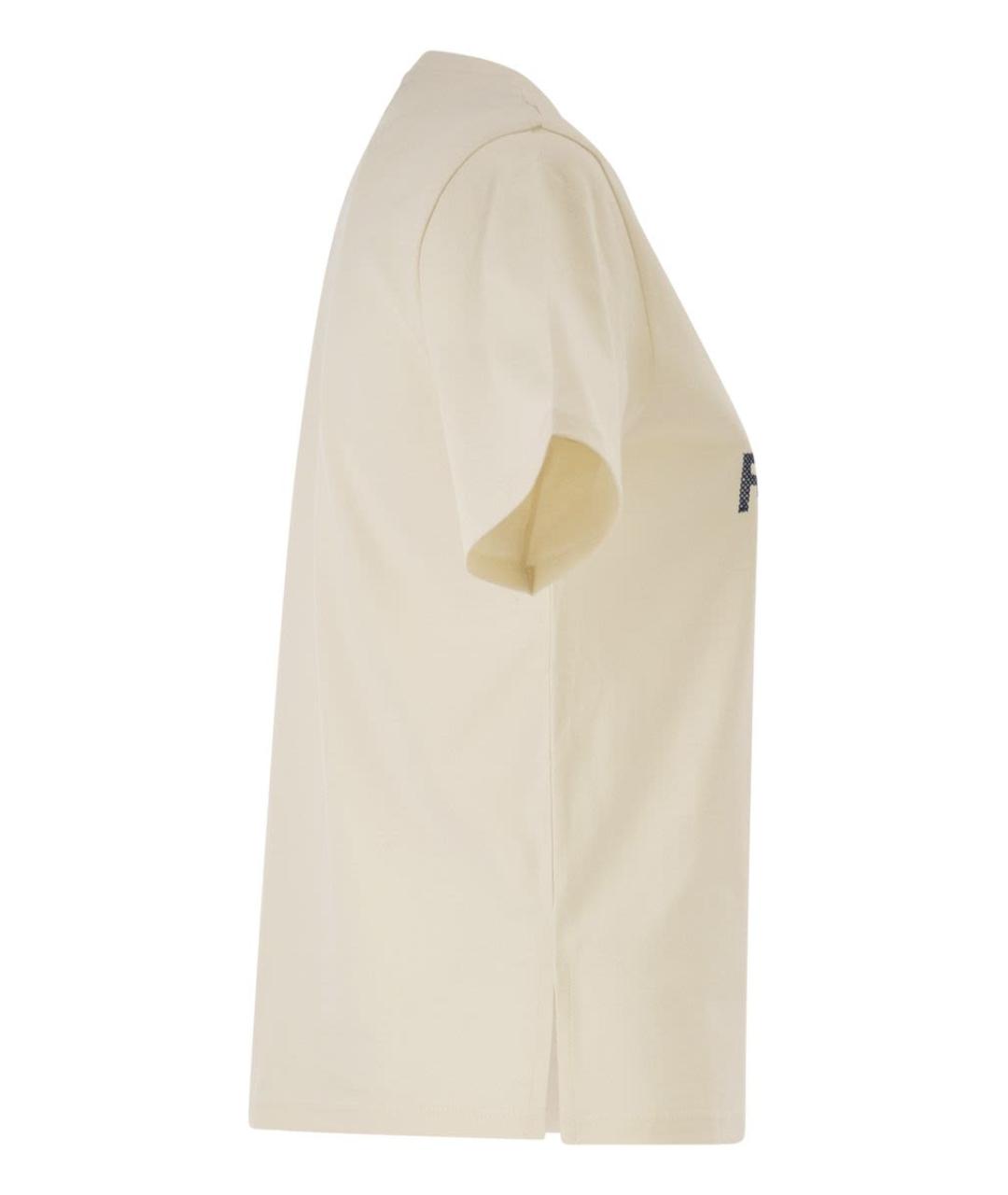 WEEKEND MAX MARA Бежевая хлопковая футболка, фото 3