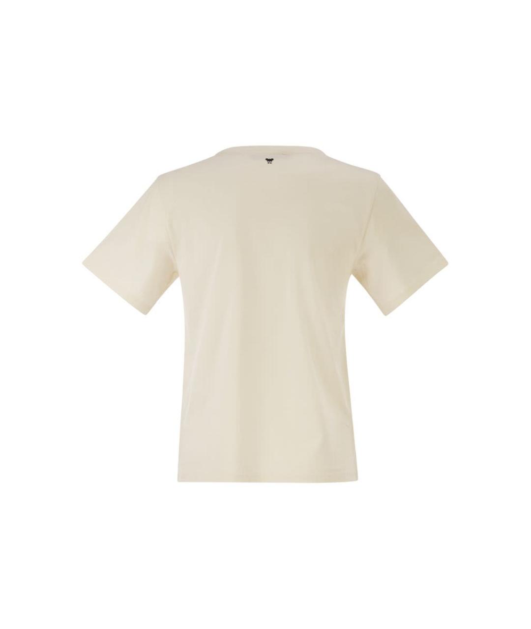 WEEKEND MAX MARA Бежевая хлопковая футболка, фото 2