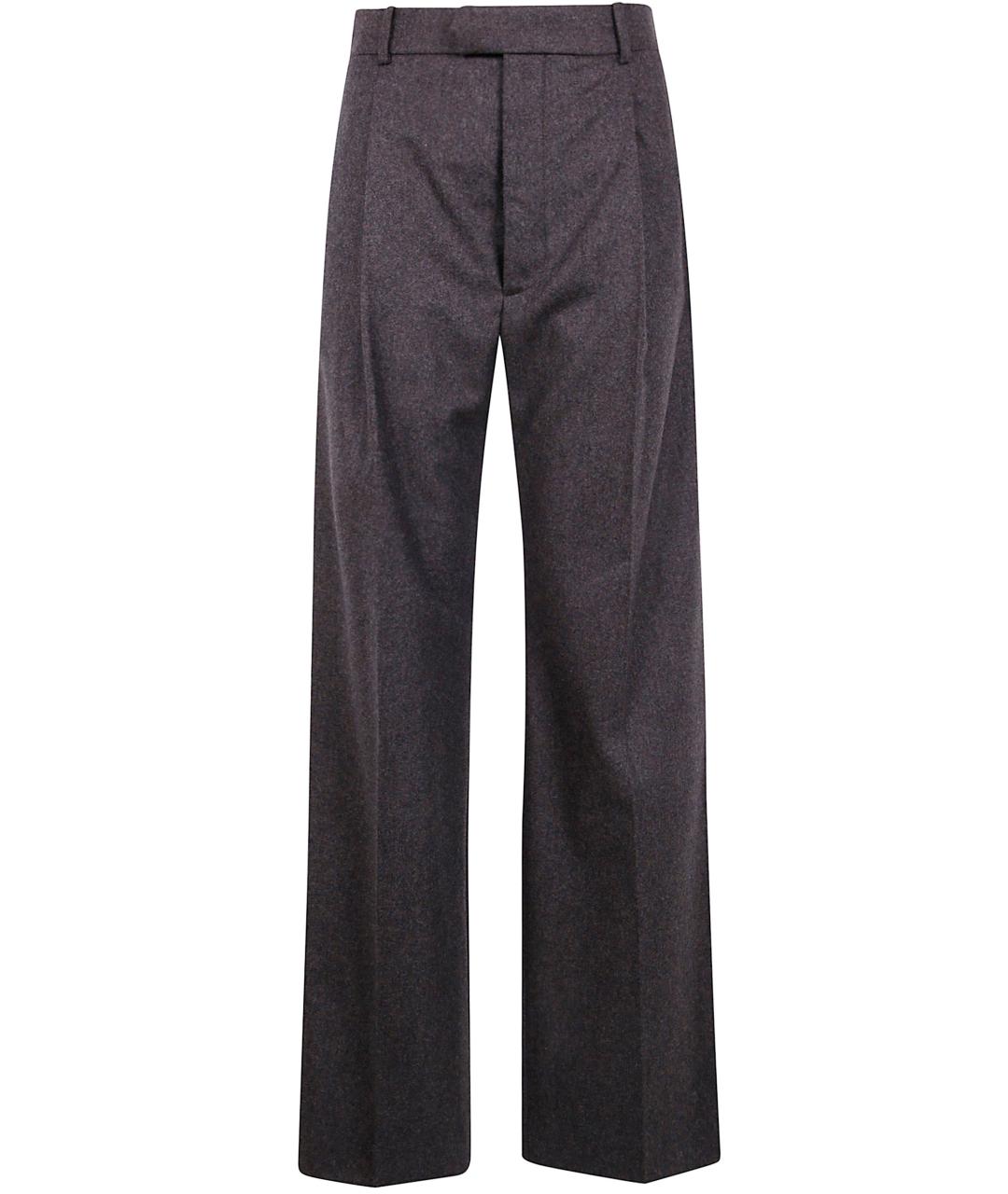 Carven Антрацитовые шерстяные прямые брюки, фото 1
