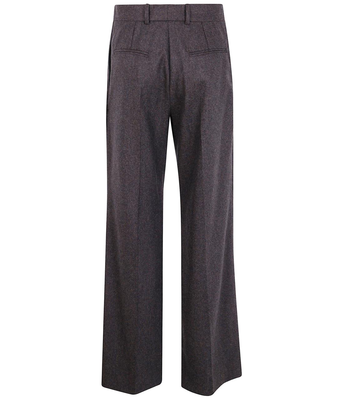 Carven Антрацитовые шерстяные прямые брюки, фото 2