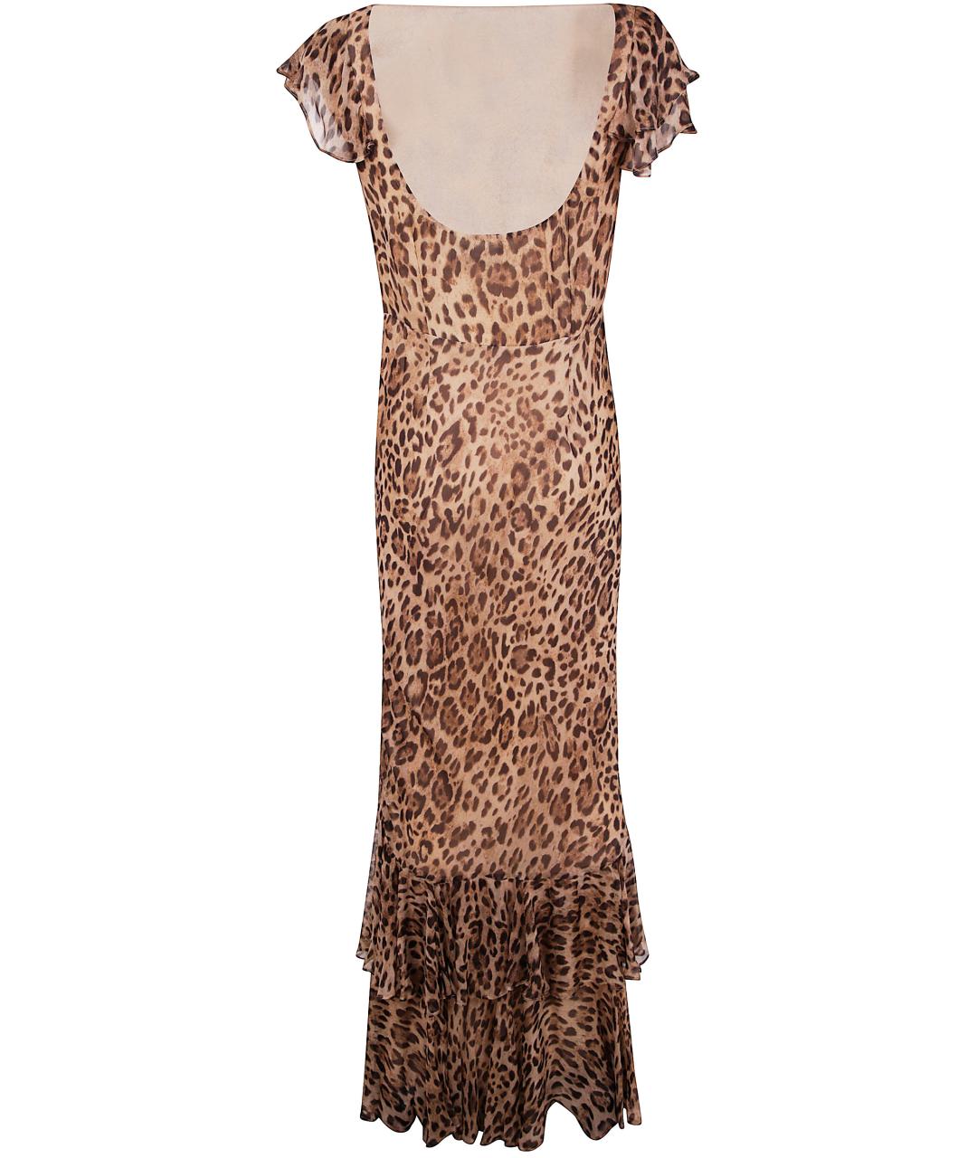 RIXO Коричневое вискозное повседневное платье, фото 2