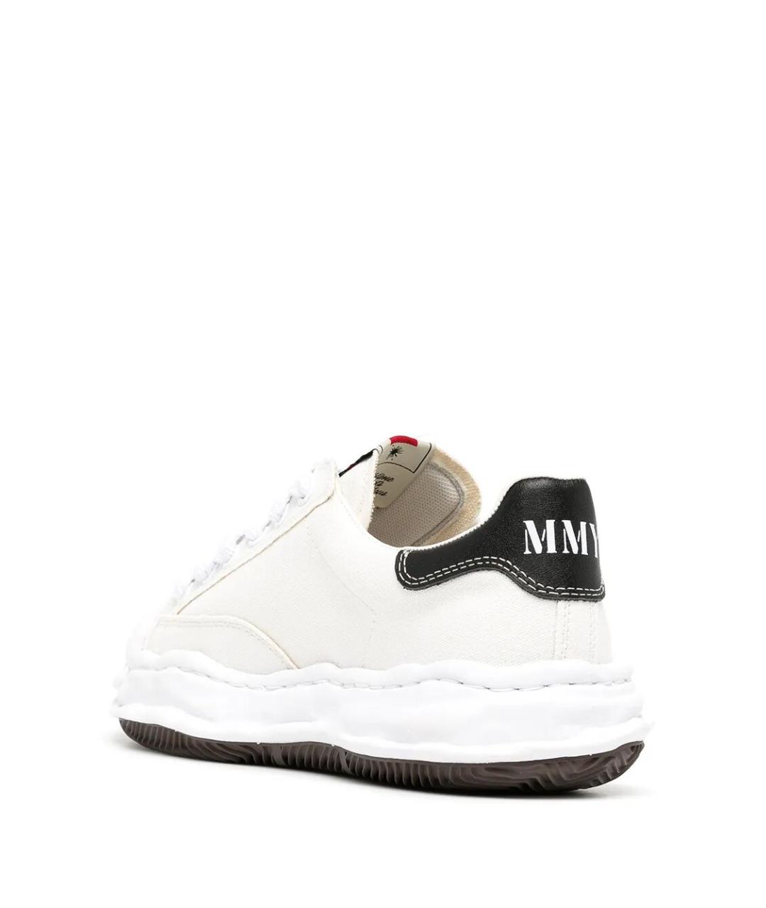 MAISON MIHARA YASUHIRO Белые текстильные низкие кроссовки / кеды, фото 4