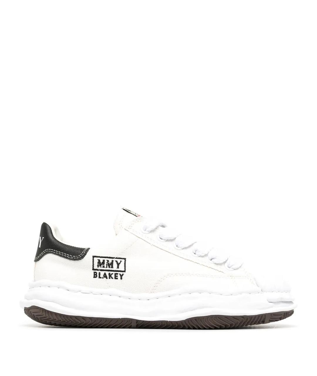 MAISON MIHARA YASUHIRO Белые текстильные низкие кроссовки / кеды, фото 1