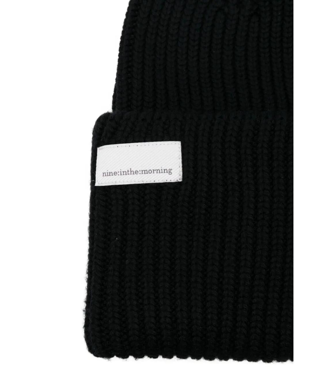 NINE IN THE MORNING Черная шерстяная шапка, фото 2