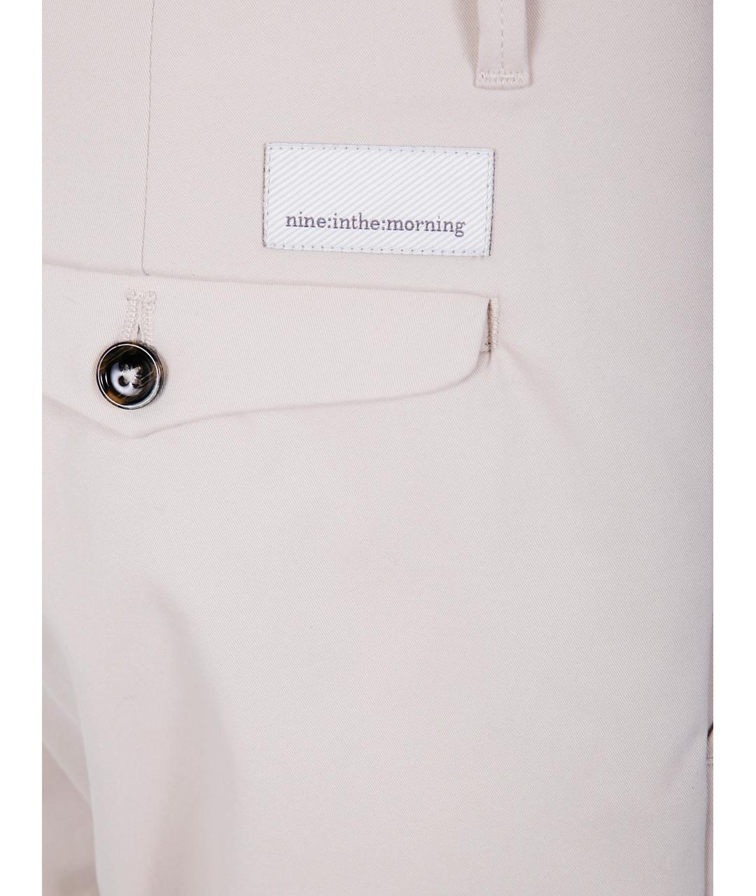 NINE IN THE MORNING Бежевые хлопковые повседневные брюки, фото 3