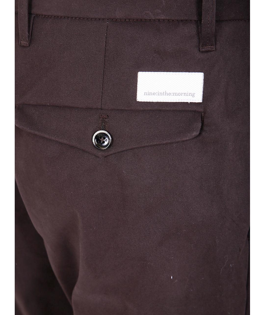 NINE IN THE MORNING Коричневые хлопковые повседневные брюки, фото 3