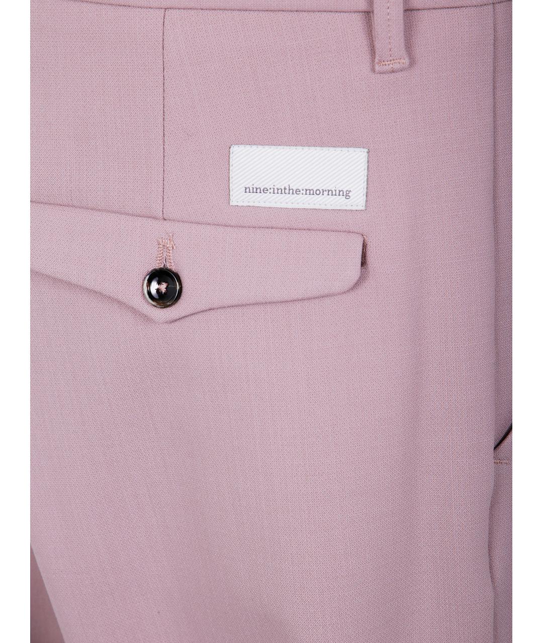 NINE IN THE MORNING Розовые шерстяные повседневные брюки, фото 3