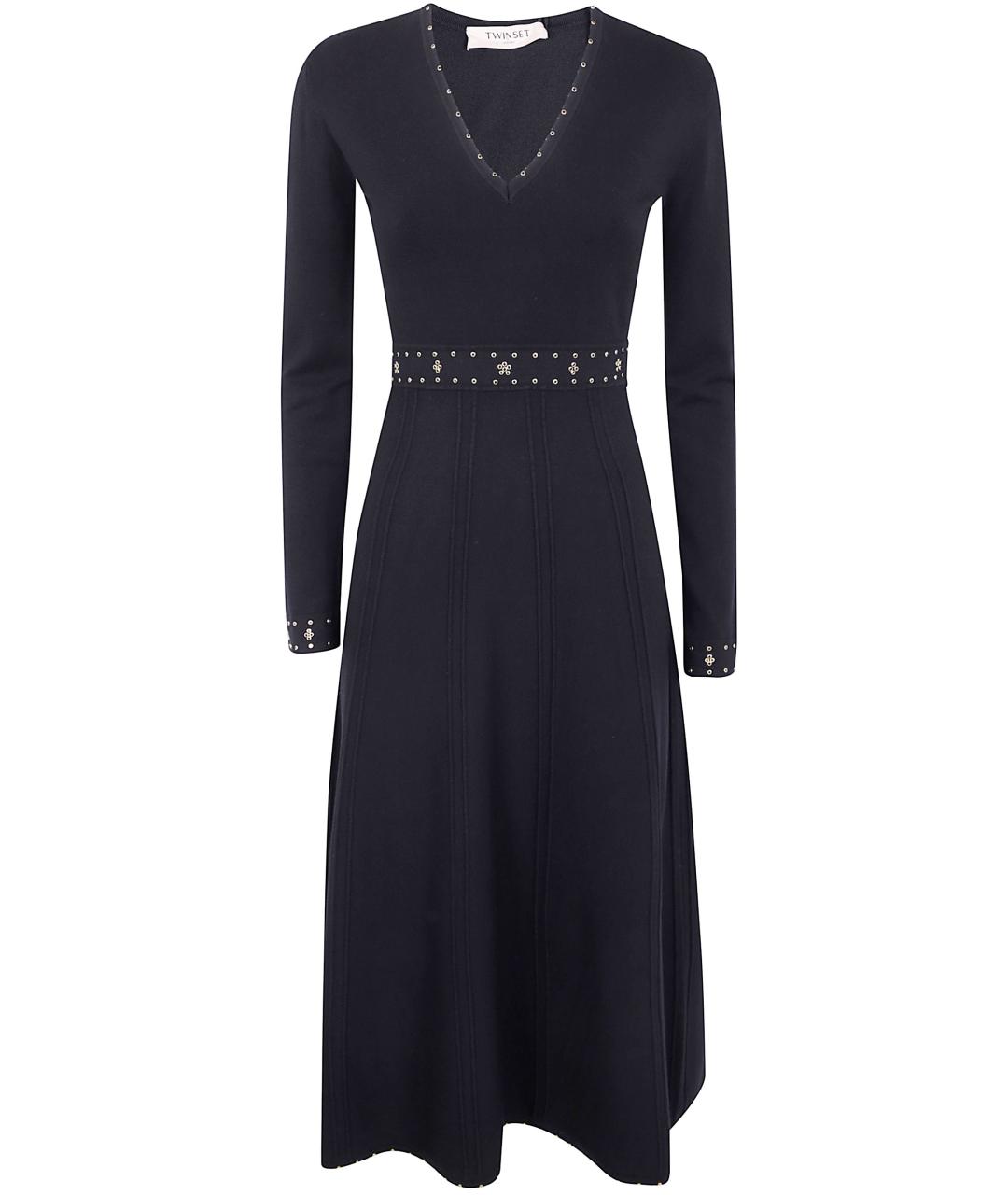 TWIN-SET Черное повседневное платье, фото 1