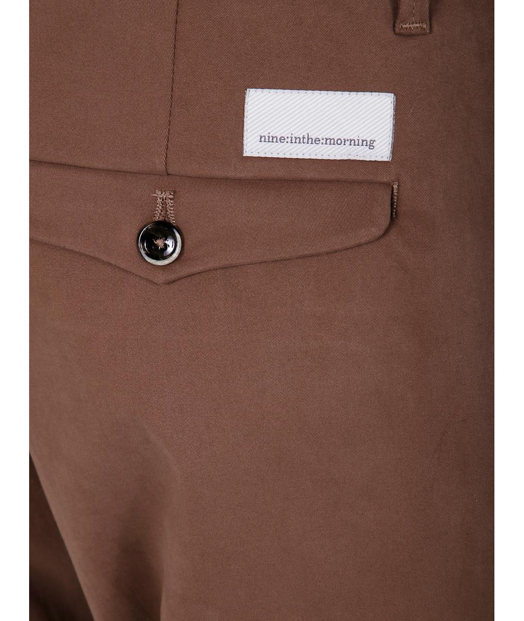 NINE IN THE MORNING Коричневые хлопковые повседневные брюки, фото 3